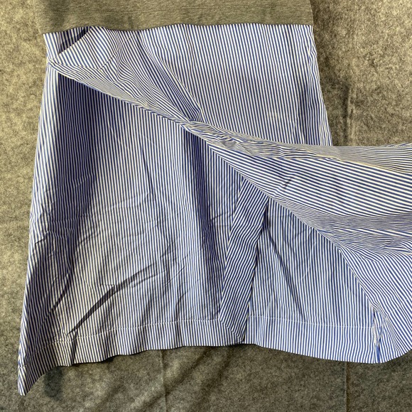 Carvin Dress Large Blue Striped Asymmetric Sleeveless A-Line Preppy - Picture 6 of 12